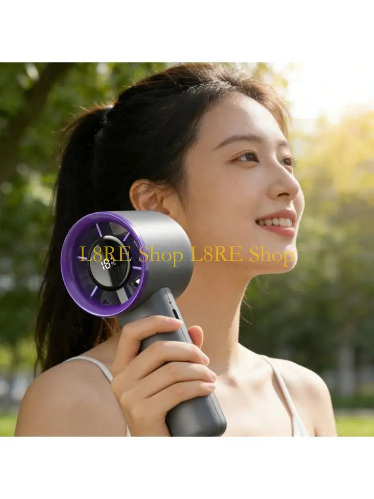

L8RE Quiet Handheld Fan Adjustable Speed Cooling Desk Fan USB Rechargeable Table Fan for Indoor Office Travel Holiday Gift
