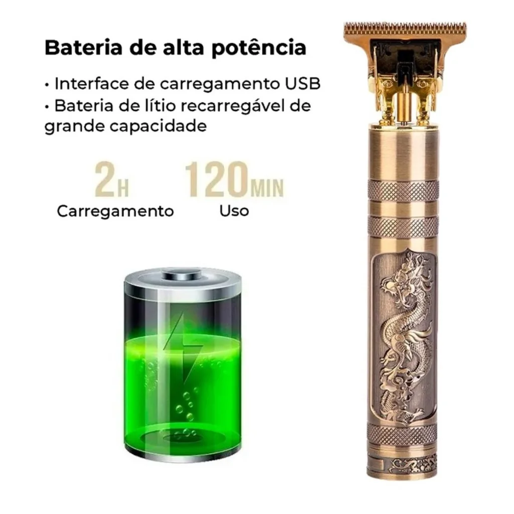 Skytur-Maquina De Barbear Profissional Recarregável Aparador De Cabelo Famoso Desenho Dragão-Envio Imediato Para Todo O Brasil