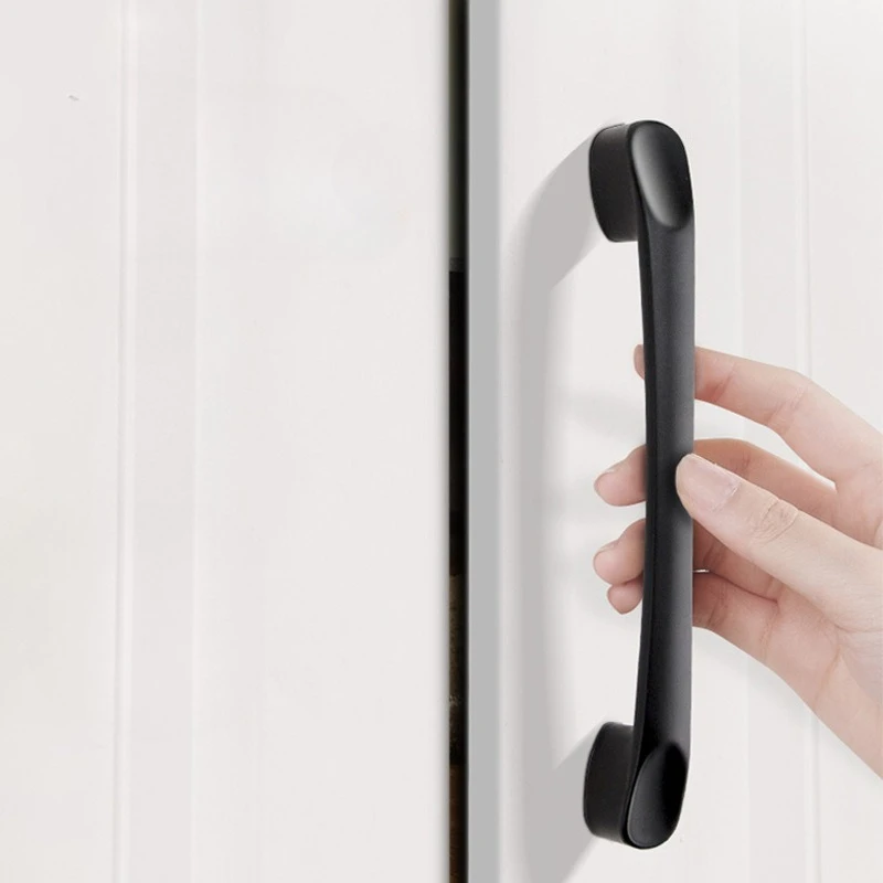 Aluminum Alloy Cabinet Door Pulls Handle American Black Drawer Wardrobe Furniture Hardware Handle