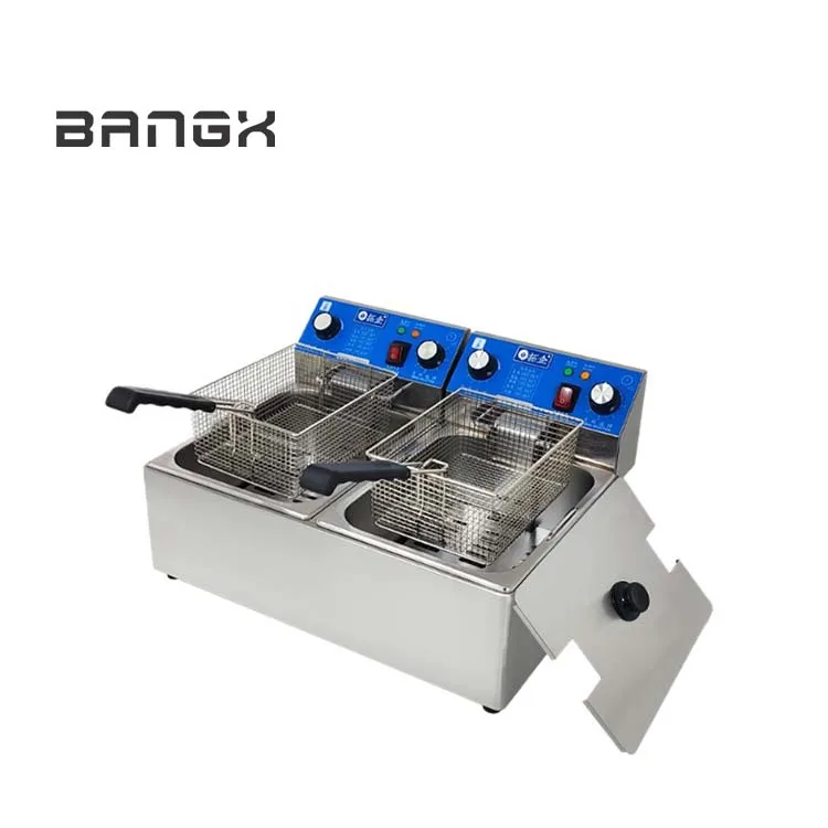 

Dual Cylinder Electric Heating Deep Fry Pot Chicken Fillets Deep Fryer Electric