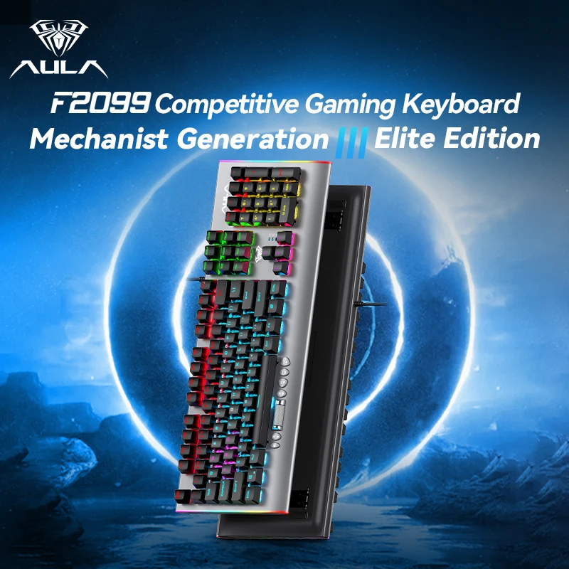 

F2099 mechanical keyboard blue axis wired backlight 104 key ergonomic waterproof office gaming computer peripherals