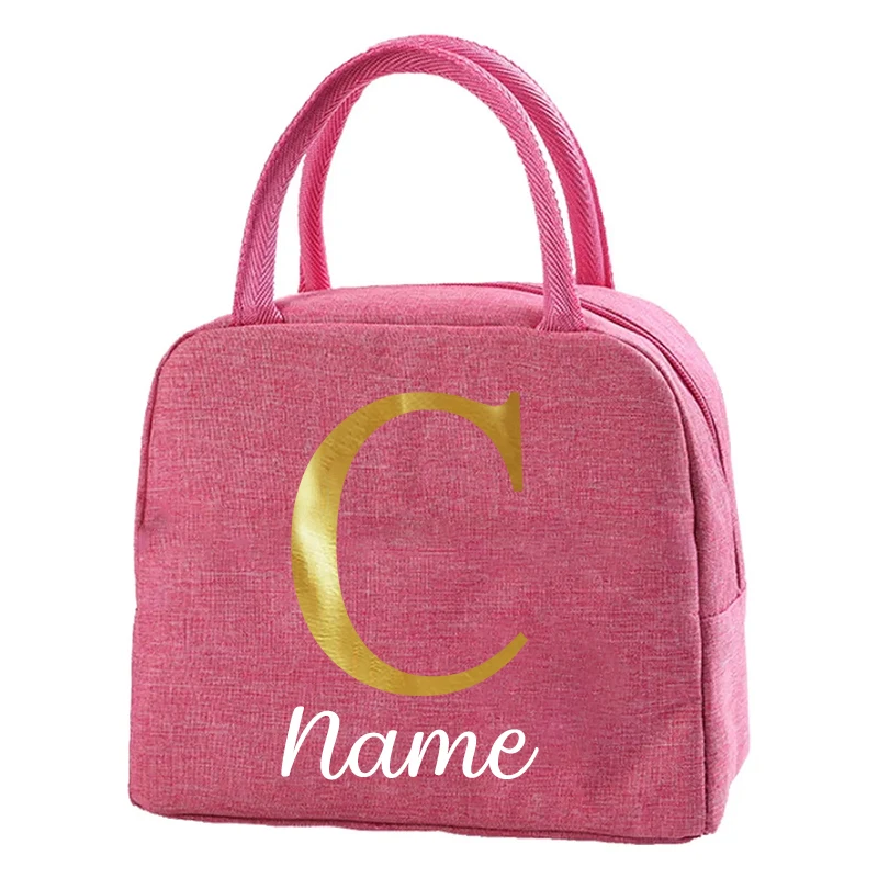 Personalized Name Insulated Bag Custom Lunch Cooler Bag Women Food Work Bag Portable Ice Food Picnic Bags Gift Cooler Bags