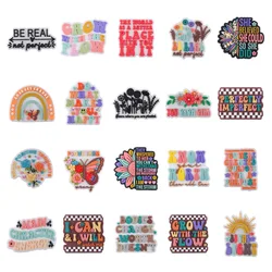 Positive Shoe Charms Colorful Flowers Peace Love Energy Shoes Accessories Decor Sandals Buckle Shoe Pins For Holiday Gift