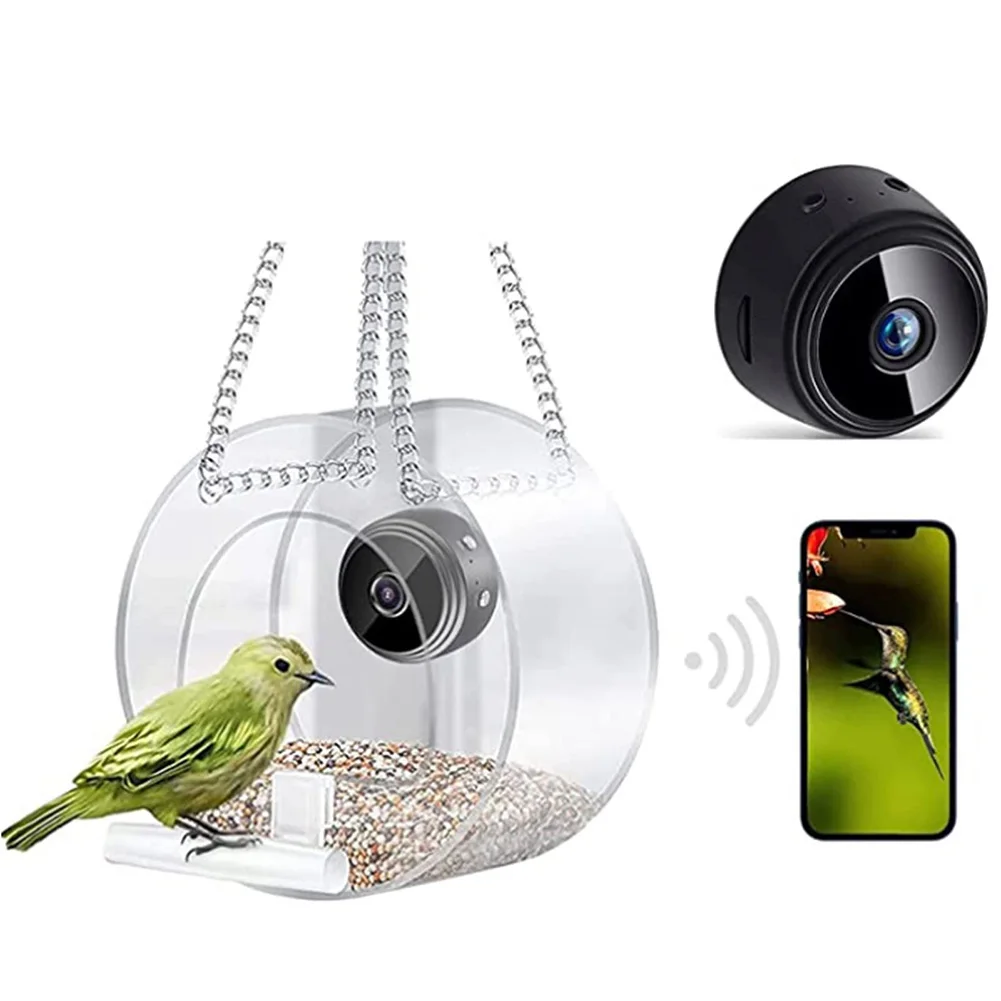 High Quality Bird Cage Basket Accessories Indoor Wildlife With Camera Yard Feeder Garden Hanging Multifunction