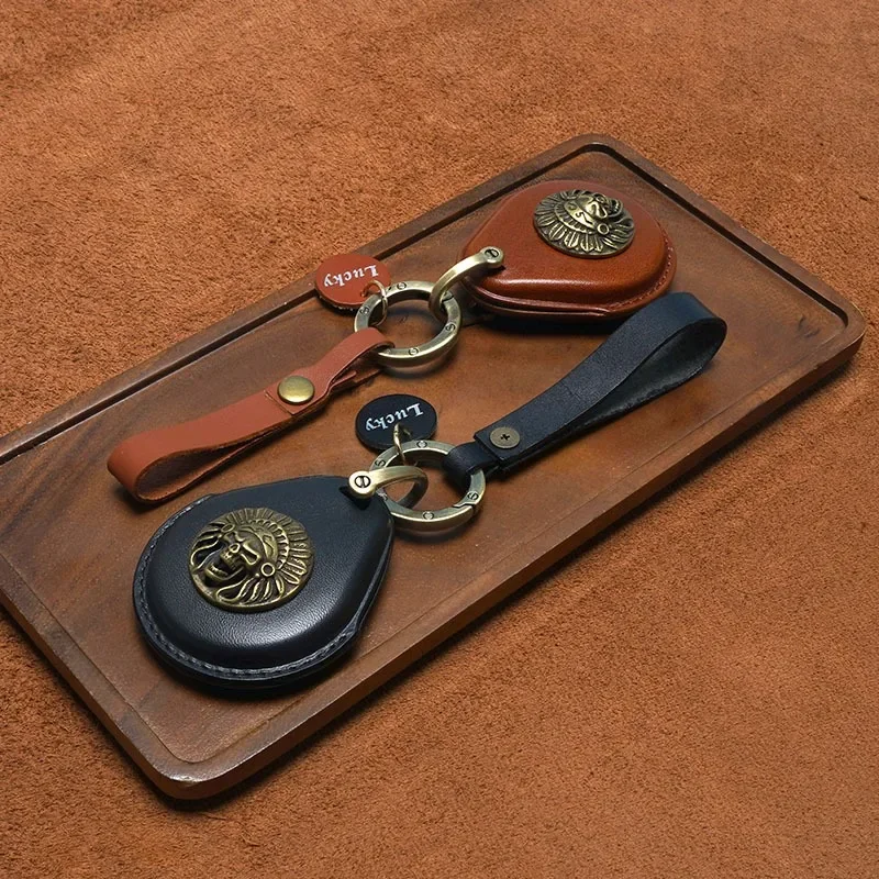 Motorcycle Leather Key cover for  Harley  2022 X48 chain key 114 glider motorcycle copper label key cover
