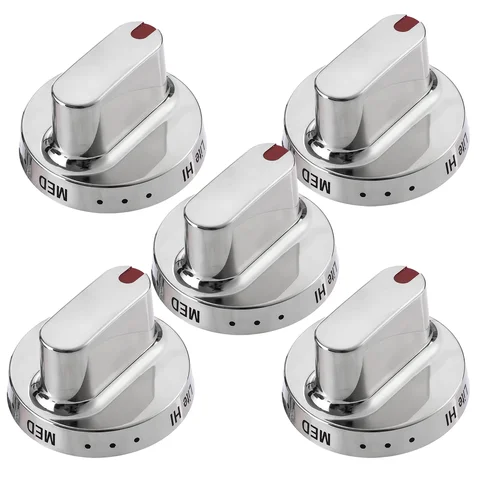 5 Gas Stove Knobs For Samsung Range Oven DG68-00101B DG64-00472A Stainless Steel