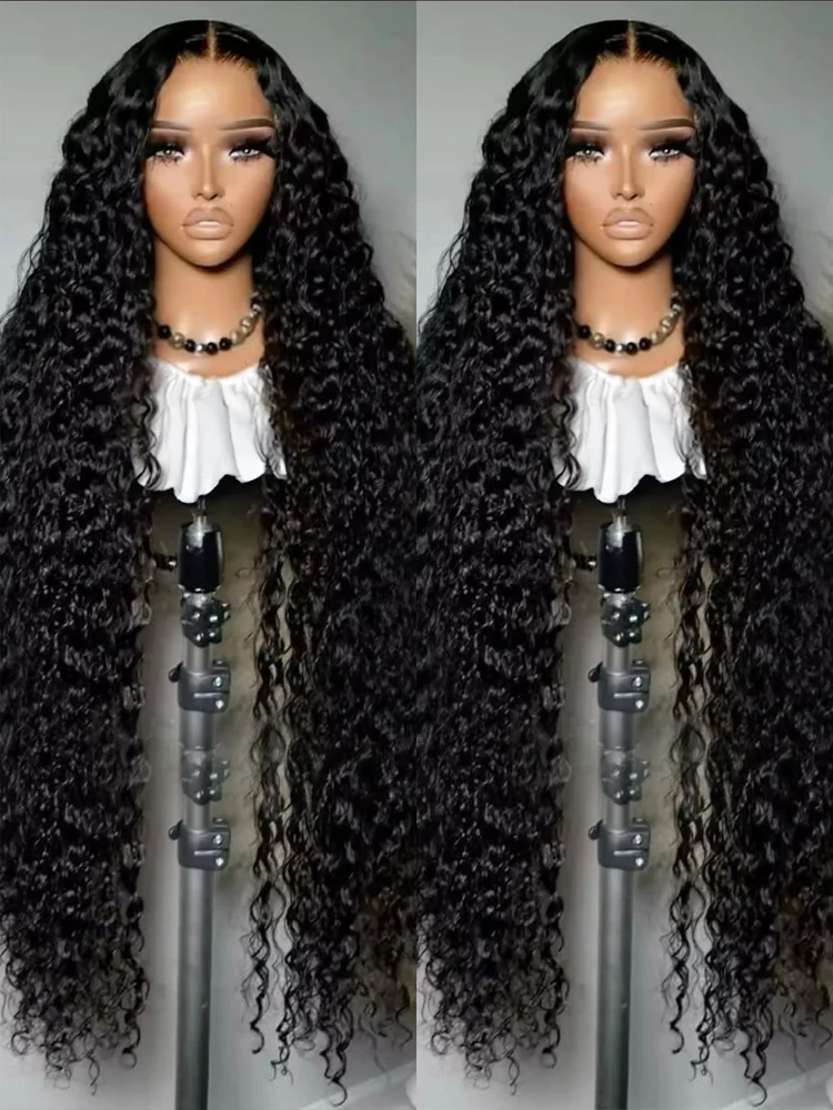 

40 46-дюймовые HD парики с фронтальной застежкой 13x4 13x6, глубокая волна 360, кудрявые, из натуральных человеческих волос, с кружевной передней частью, для женщин, бразильские, плотность 300%