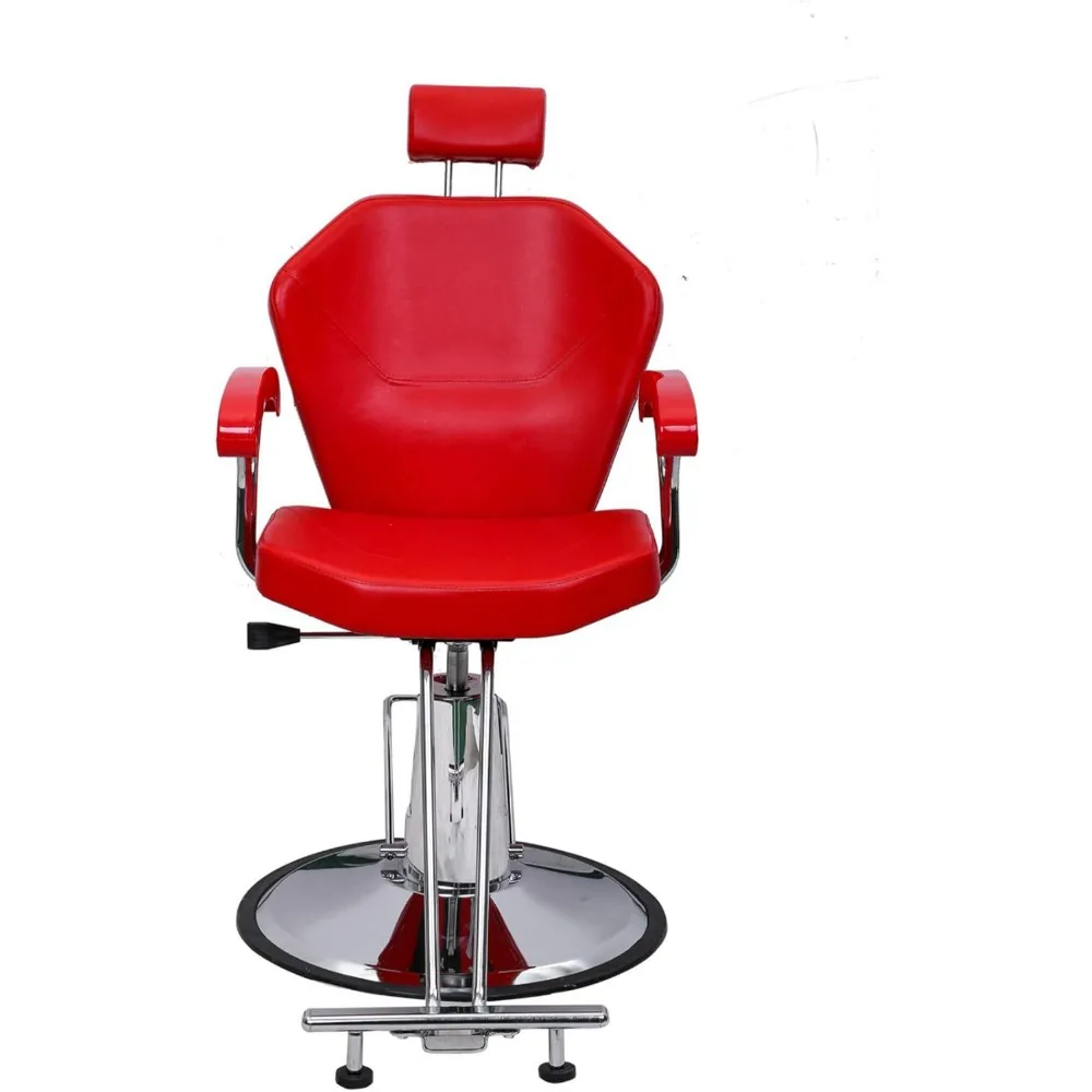 كرسي مصفف الشعر الأحمر الهيدروليكي مستلق كرسي الحلاق صالون الشامبو معدات سبا التجميل #2