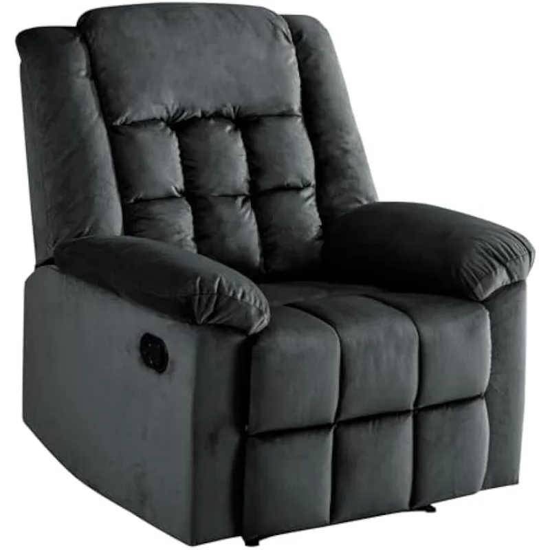 Classic Manual Recliner Chair, Soft Padded Arms and Back, Comfy Single Sofa for Living Room, Bedroom,home.