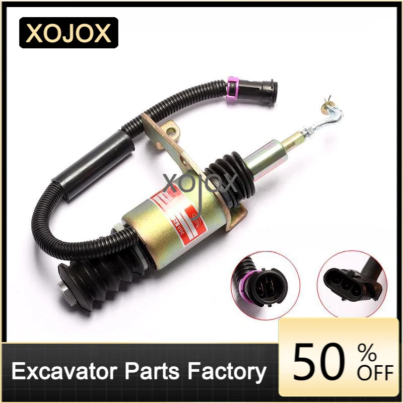 XOJOX For Shangchai engine D59-105-01 flameout cut off parking solenoid valve iron 12 24V high quality Accessories