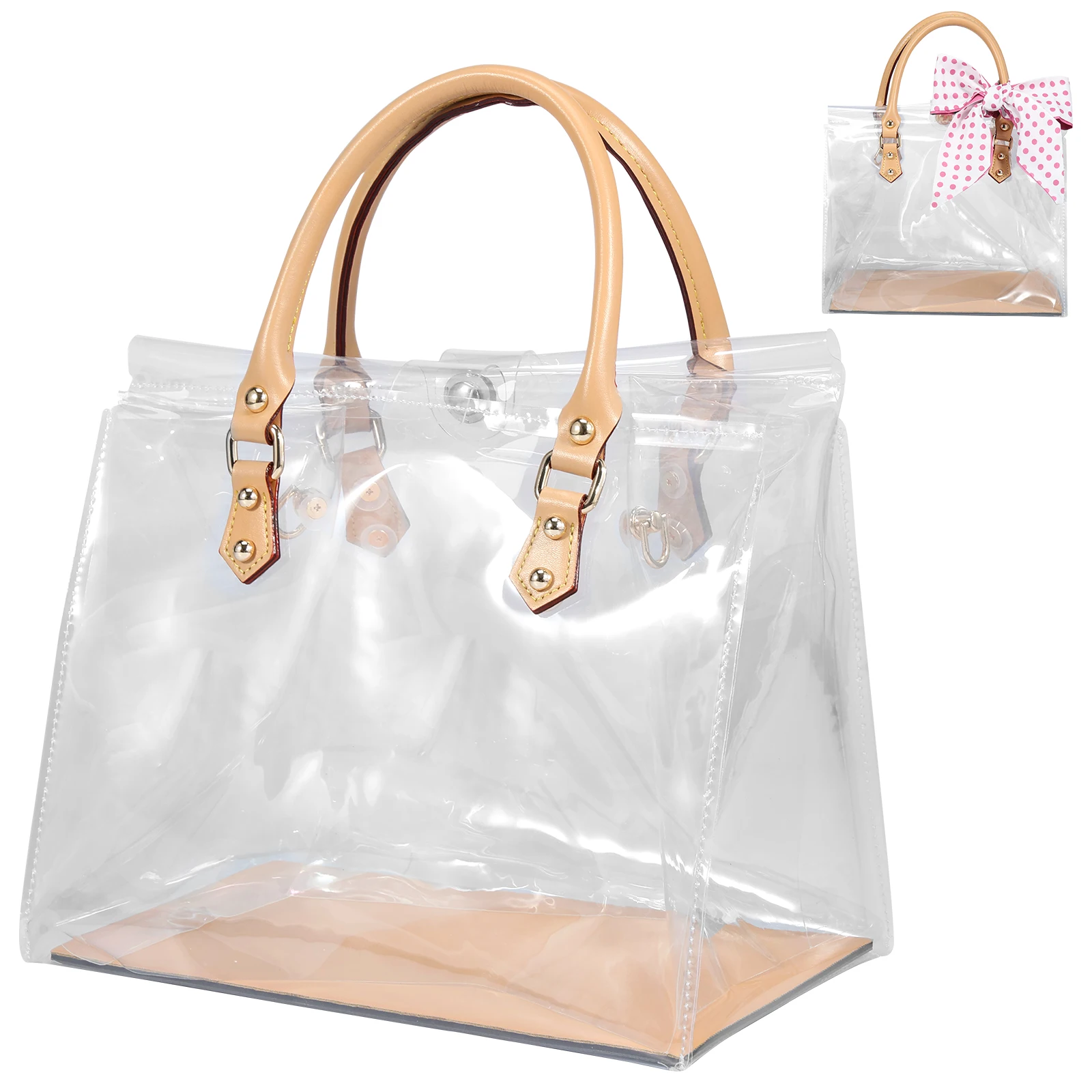 

DIY Handmade Tote Bag Clear PVC Handbag Crafts Making Material Kit with Silk Scarf for Mother Girlfriend Birthday Chirsmas Gifts