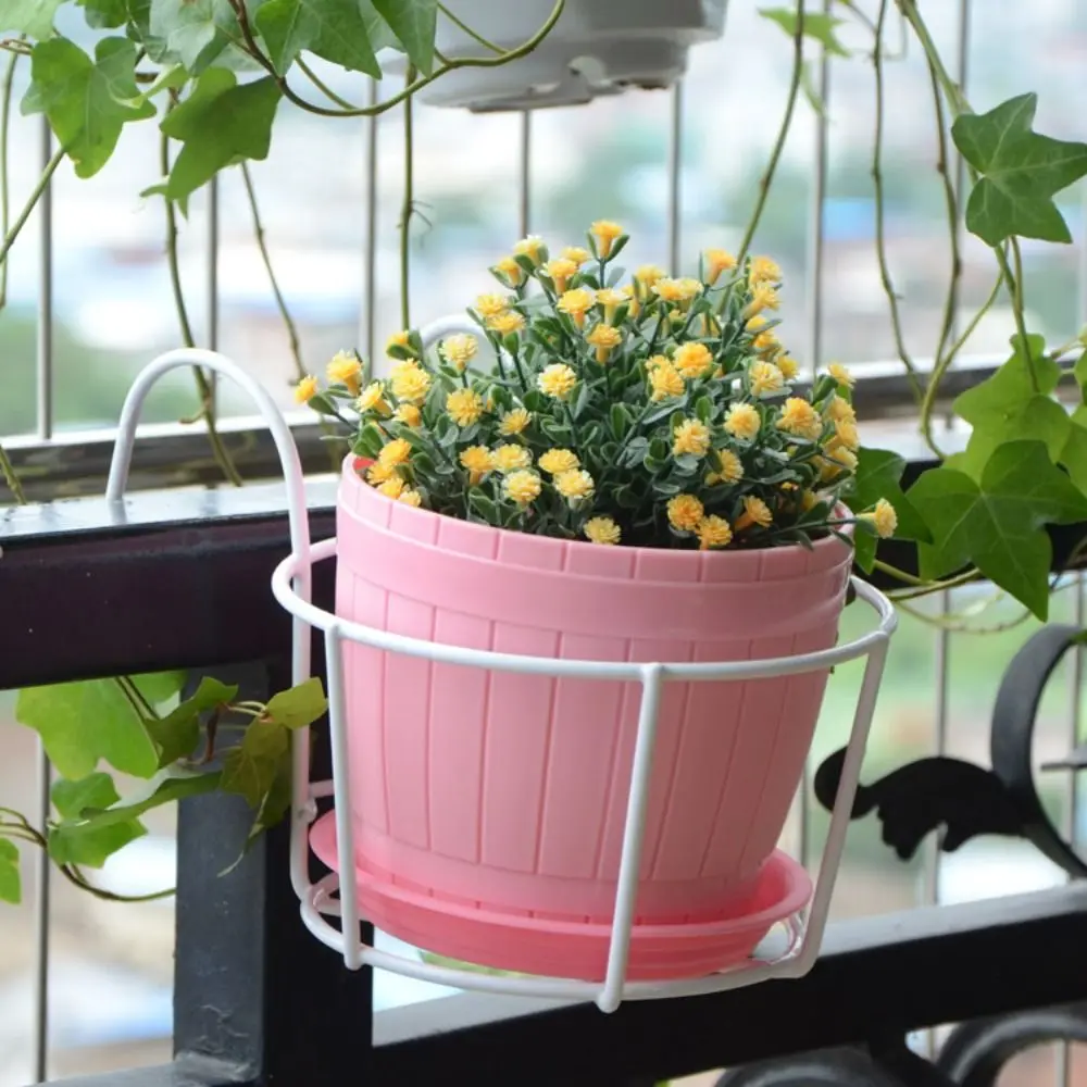 

Garden Decoration Iron Flower Pot Rack Round Thick Flower Pot Basket Hanging Plants Rack Garden