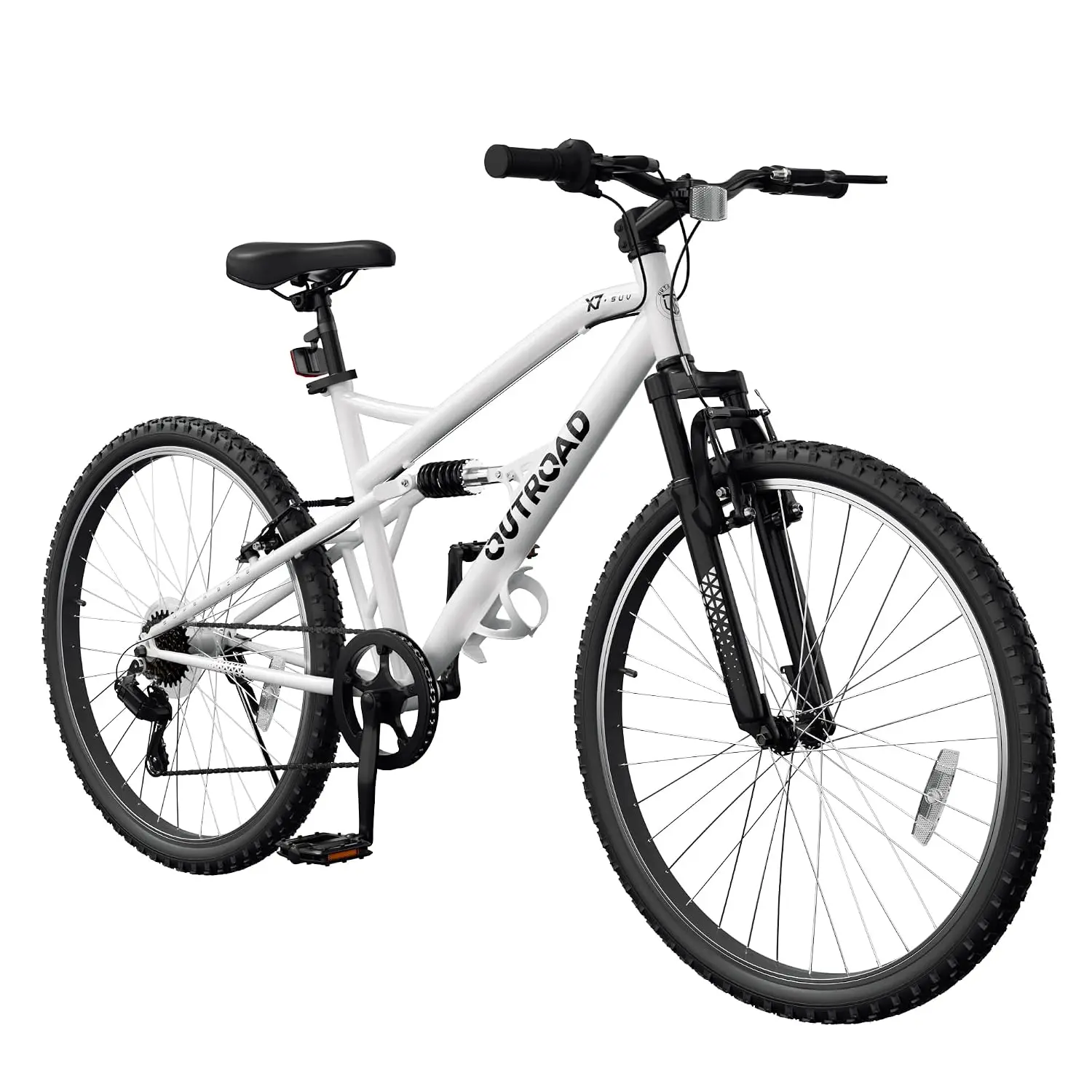 Mountain Bike, 26 inch Outdoor Cycling Bike, 7-Speed/High-Carbon Steel/V Brake MTB Bicycle, Adjustable Ergonomic Seat