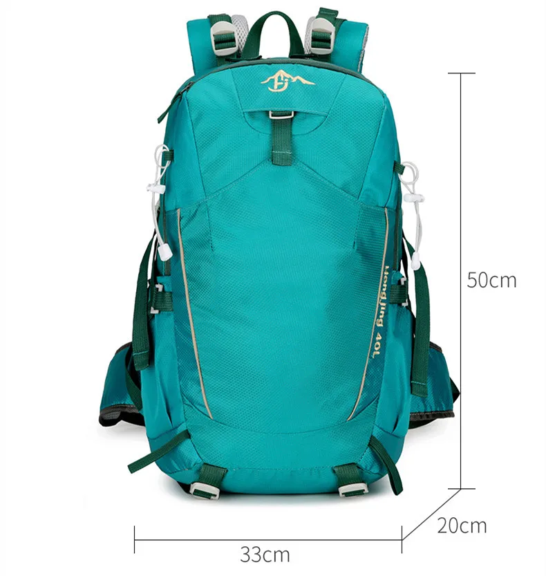 Lightweight Outdoor Hiking Sports Bag 40L Waterproof Luggage Rucksack Men Women Camping Travel Tent Backpack with Rain Cover