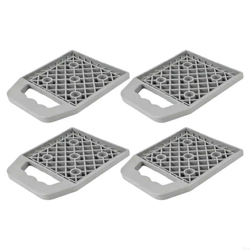 M76E 4 Piece Plastic Trailer Foot Pads with Integrated Handle Cutout for Parking