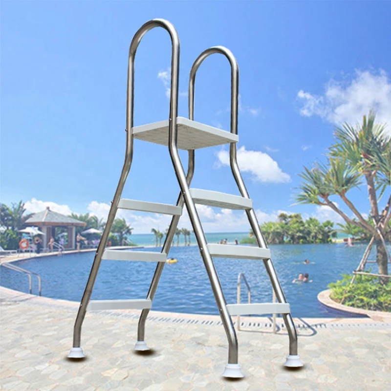 Above ground double side outdoor swim pool stainless steel ladder