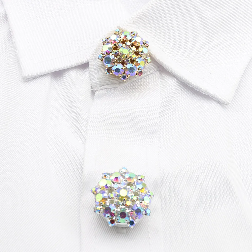 Fashion Bestseller 2 pieces of 22MM Circular Rhinestone Cufflinks, Women\'s Shirts, Dresses, Sweaters, DIY Handmade Wholesale