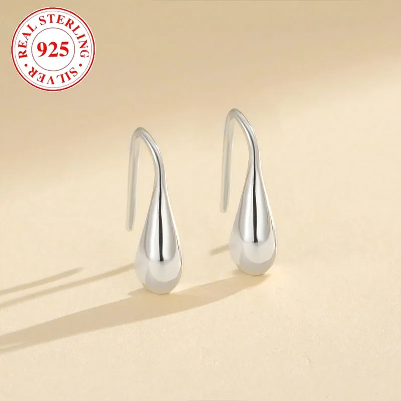 925 sterling silver geometric droplet women's ear hook earrings hypoallergenic simple earrings fashion women's jewelry gifts