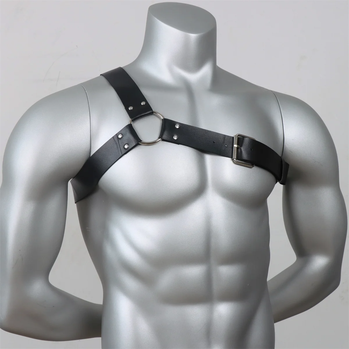 Gothic Men Leather Suspenders Belt Body Bondage Straps Fashion Adjustable Braces Suspender With Metal Clips Punk Harness Belts