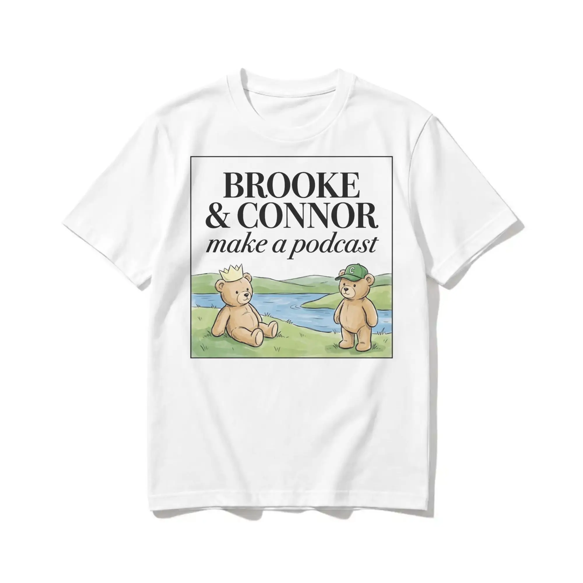 Bncmap Bear Men Women T Shirt Brooke & Connor Hipster Tee Shirt Short Sleeve O Neck T-Shirts Pure Cotton Graphic Printed Clothes