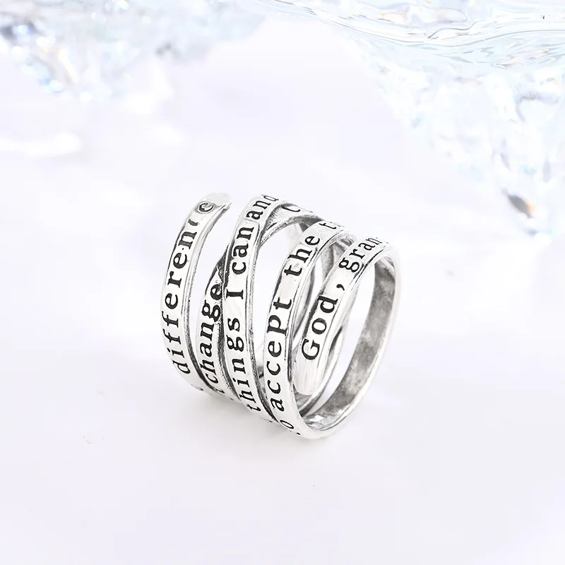 925 Sterling Silver Multilayer Letter ​Rings For Women Wedding Luxury Jewelry Accessories Wholesale Jewellery Money 925