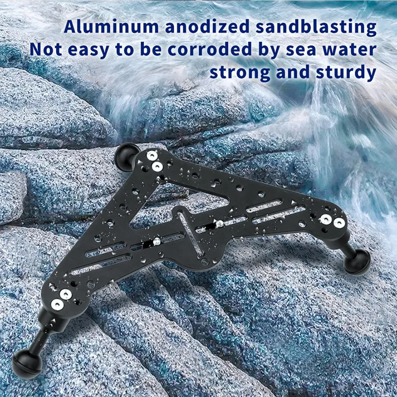 Fotografia subaquática Light Stand Base, Suporte de três pernas Pan e Tilt, Câmera SLR