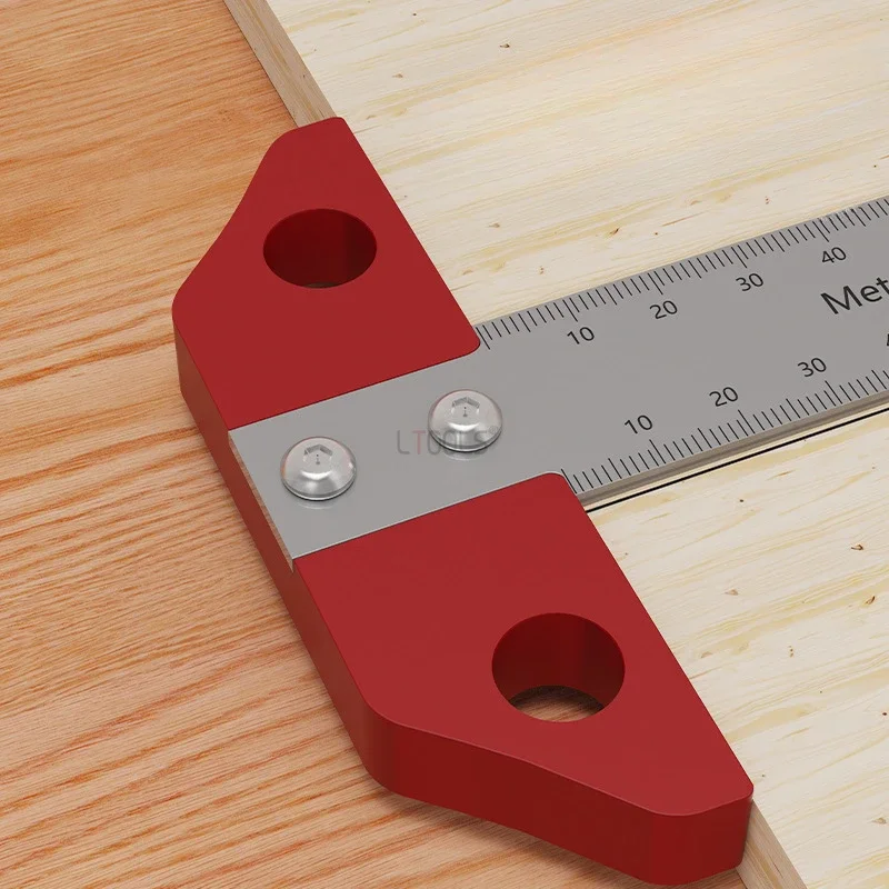 200mm Metric and Imperial T-shaped Drawing Ruler Double Sided Graduated Carpenter's Right Angle Ruler Woodworking DurableTools