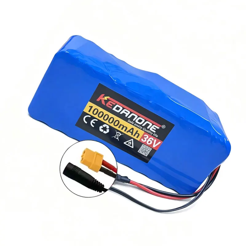 Paquete de Batería de Litio 2026 10S4P 36V 100Ah 18650 Batería Recargable con Conector XT60 para Scooter Eléctrico y Bicicleta Eléctrica, Almacén UE