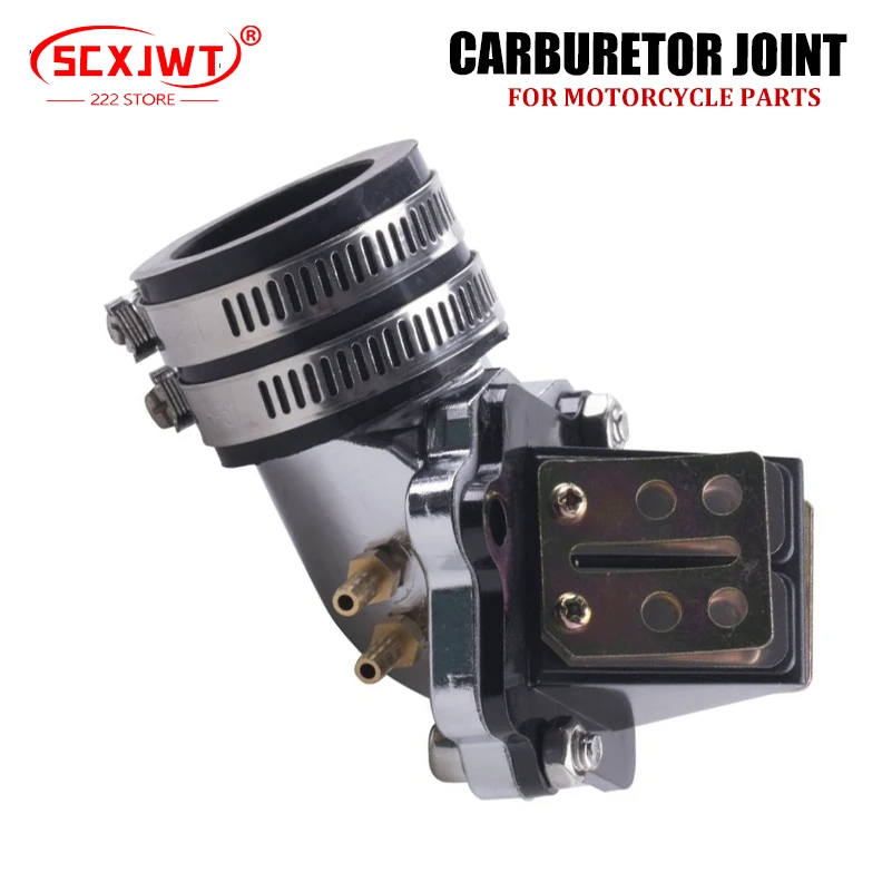 Motorcycle parts carburetor joint JOG50 modification intake pipe and  valve assembly electroplating