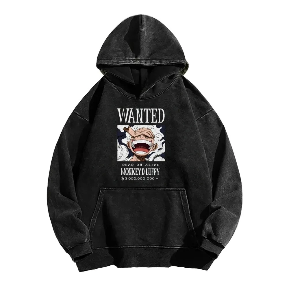 

2025 New Fashion ONE PIECE Luffy Retro Hoodie Pure Cotton Printing Breathable Men's and Women's Same Sweater