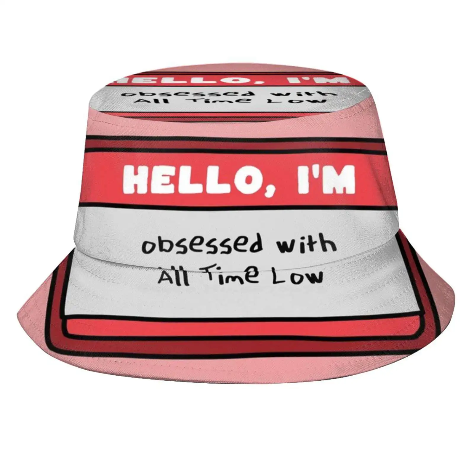 Hello, I’M Obsessed With All Time Low Sun Cap Fisherman Hat Bucket Hats Name Tag Hello Rian All Time Low Alex Gaskarth Jack