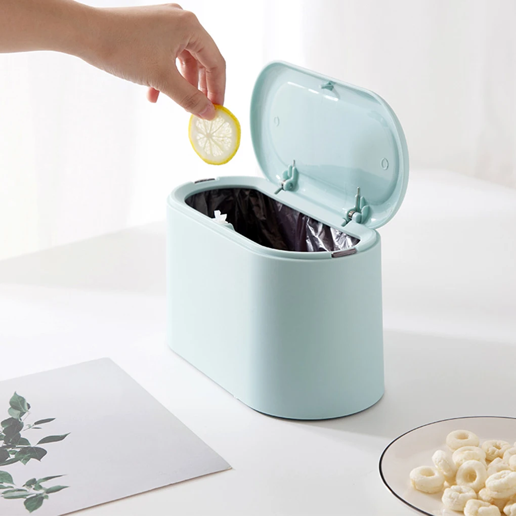 

Desktop Trash Can Storage Bin Garbage Waste Container Sundries Dustbin