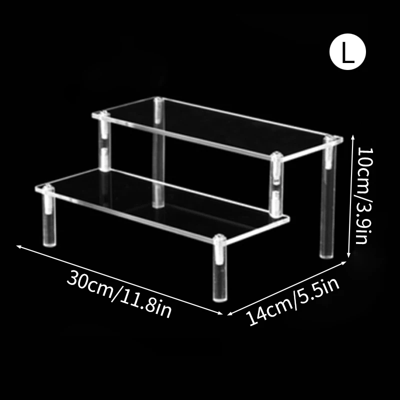 Acryl-Ständer Mit 3 Ebenen – Schwarz, 30,5x8x20,3 Cm, Für Parfüm, Funko Pops, Cupcakes & Mehr