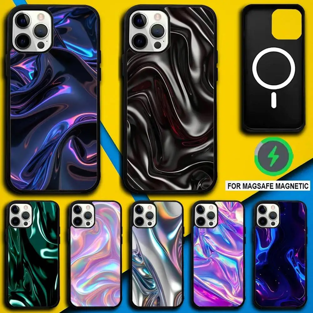 

Colorful S-Satin Art Phone Case For iPhone 17,16,15,14,13,12,11,Pro,Max,Plus,Mini,SE4,E Magnetic Magsafe Wireless Charging