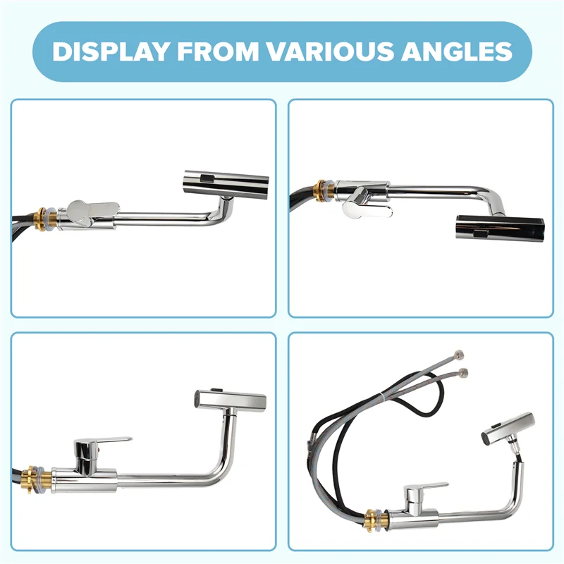 ก๊อกน้ำแบบดึงออกได้ LICE-Kitchen, ก๊อกผสมน้ำร้อนน้ำเย็นแบบยืดหยุ่นพร้อมติดตั้งบนเคาน์เตอร์และโหมดฝักบัวแบบสตรีม