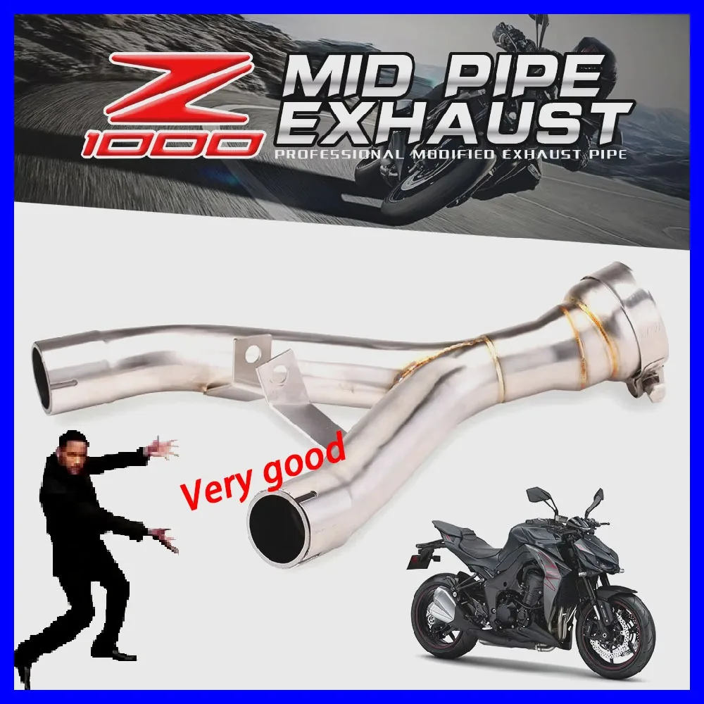 

For Kawasaki Z1000ExclusiveFit Stainless Steel Dual Exhaust - Mid Section with Removable Back Pressure Drum, 2010 - 2021