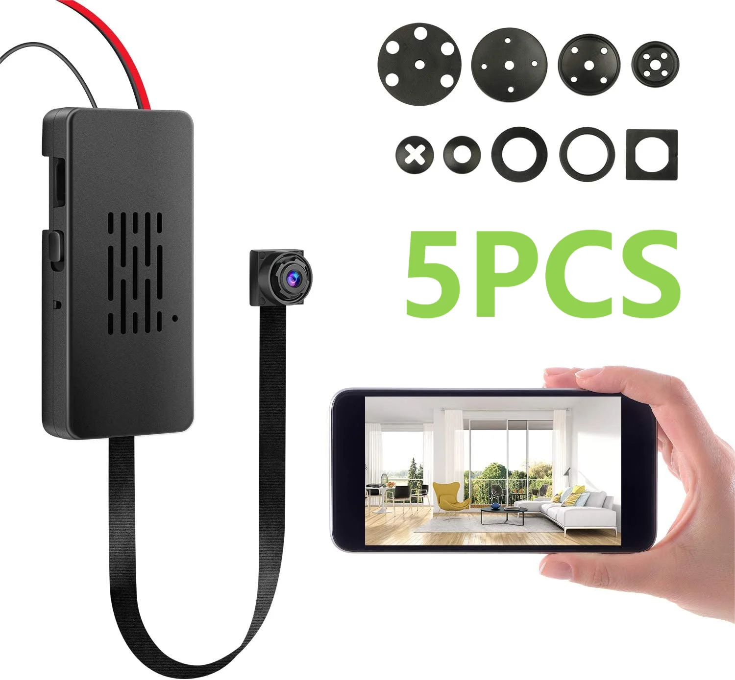 

5PCS DIY Camera,Ultra-Small Camera,Support 128GB Misco SD Card Compatible,FHD,6 Hours Continuous Recording,Motion Detection