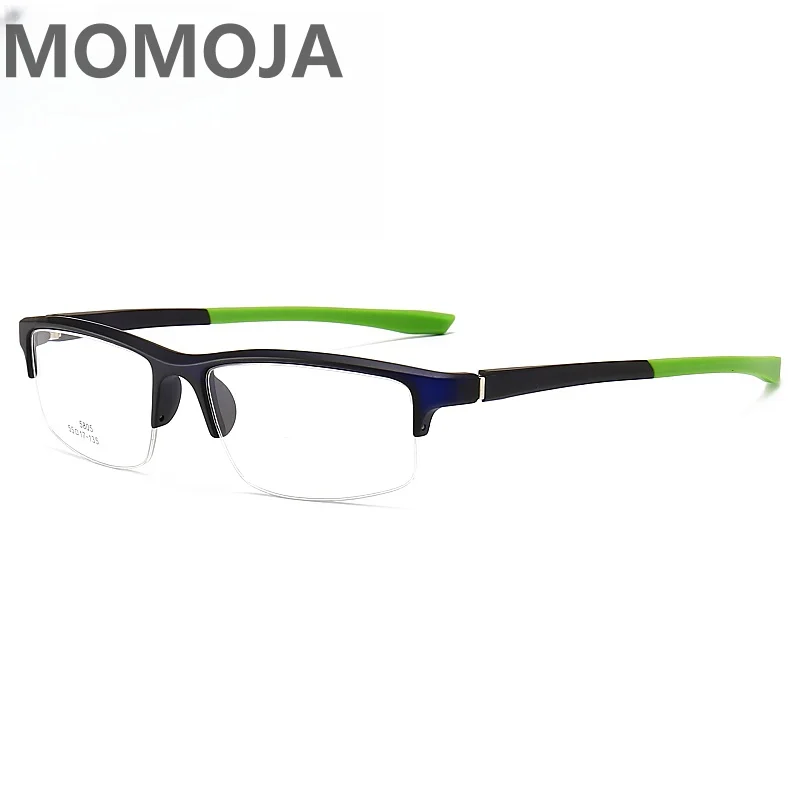 

MOMOJA Minimalist Leisure Fashion Sports TR90 Half Frame Men's Anti Blue Light Glasses Frame Optical Prescription Glasses 5805