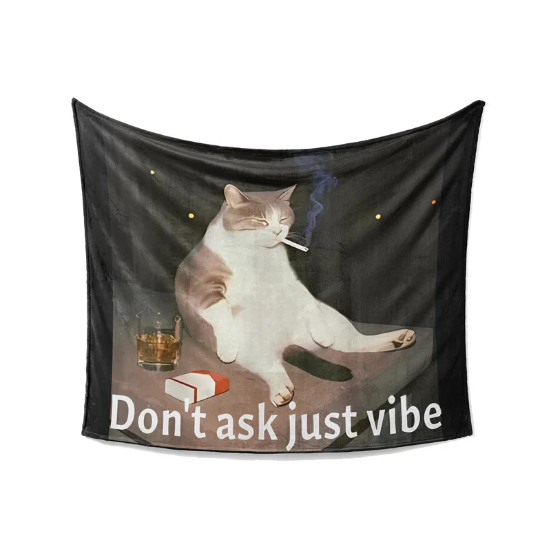 Gaslight Gatekeep Girlboss Don't Ask Just Vibe Throw Blanket for Women Men Girls Boys Kids Pets Dogs Cats Couch Sofa