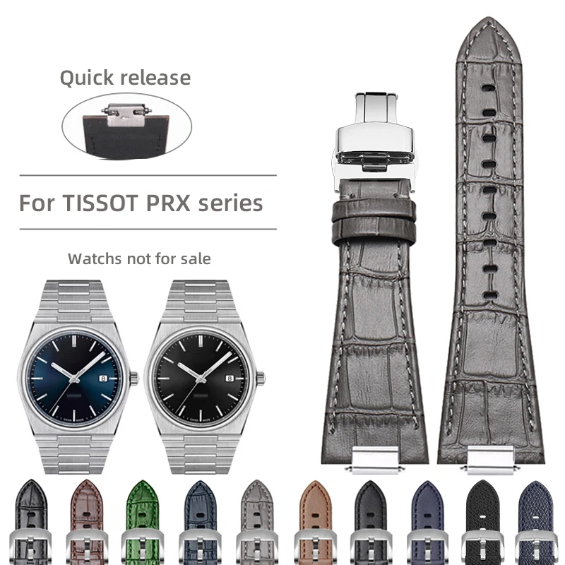Correa de reloj 27*12mm 1853 PRX T137 para hombre Tissot PRX 40mm T137.407/T137.417 correa elevada lisa/bambú/patrón de lichi