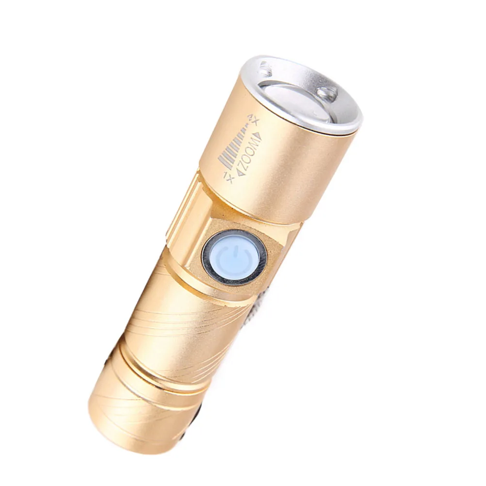 

Mini LED Strong Flashlight USB Rechargeable Torch Compact Aluminum Alloy Ultra Bright Zoom Long-Range for Camping Hiking Outdoor