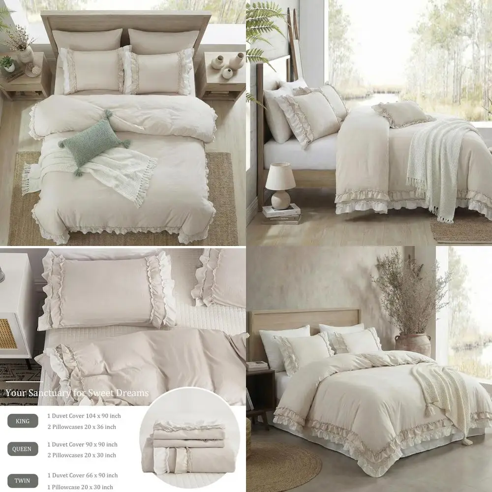 

Бежевый комплект пододеяльников Queen Rule Комплект постельного белья Pleat Ruled Shabby Chic Comorter Cover Extra Sot & Easy Care Белый пододеяльник в стиле бохо