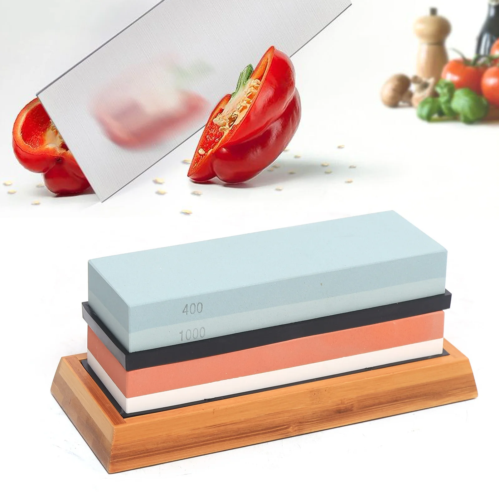 Whetstone Set, Professional 2-in-1 Stone Double-Sided Sharpening Stone Whetstone Knife Sharpening Stone Water Stone