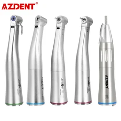 AZDENT Dental Contra Angle LED Fiber Optic Low Speed Handpiece E-type Push Button Type Chuck Handpiece 1:1/1:5/20:1/1:4.2