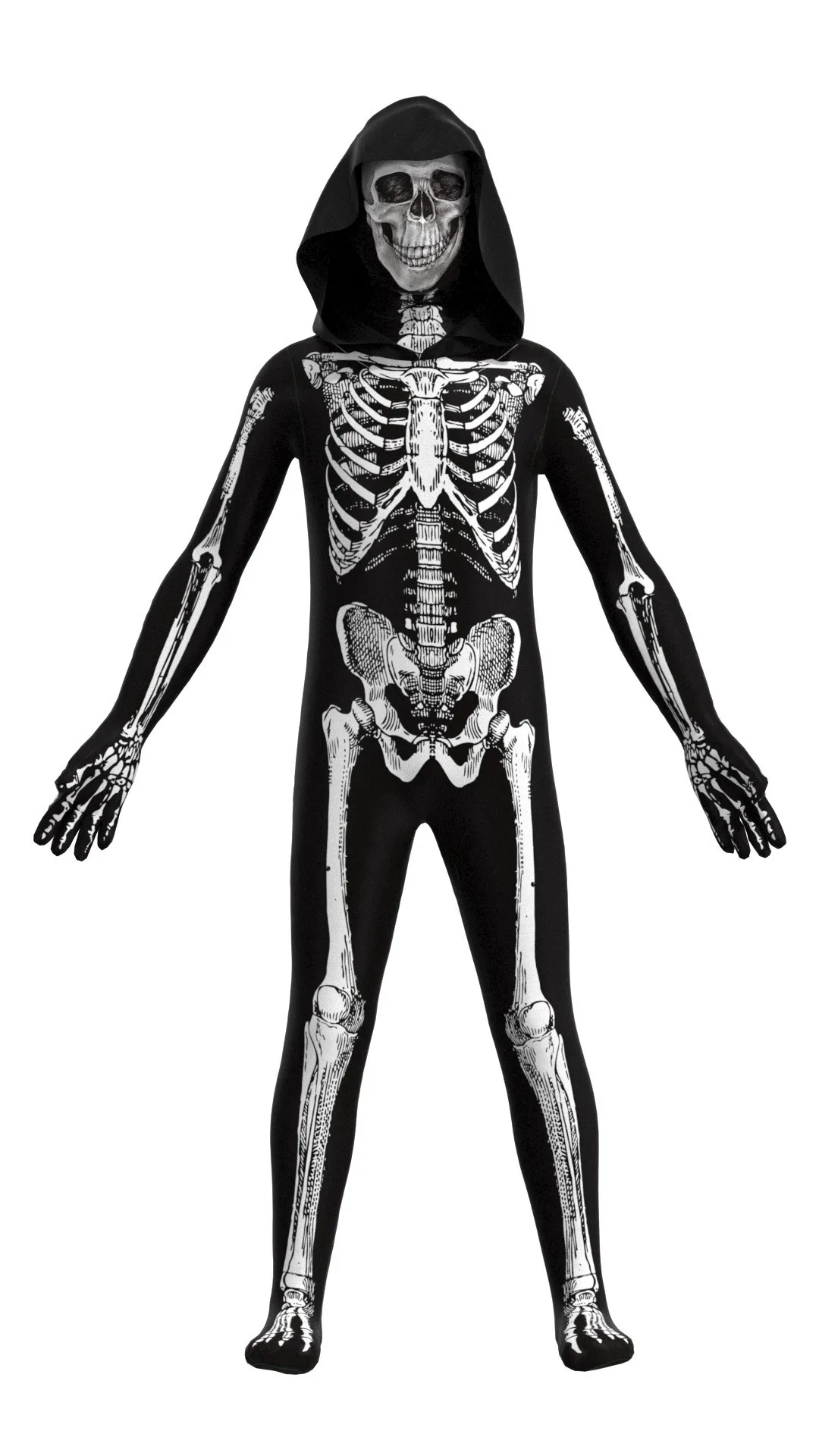 Horror-Skelett-Overall für Kinder, Cosplay-Partykostüm für Erwachsene