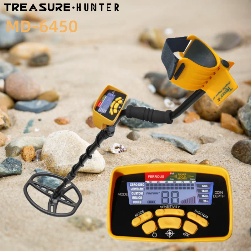 Treasure Hunter DM6450 11inch Coil Gold Metal Detector Professional Underground Waterproof Pinpointer High Sensitive