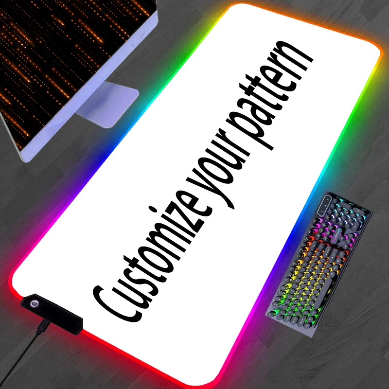 

Коврик для мыши с RGB-подсветкой и индивидуальным дизайном, игровой коврик для мыши, коврик для клавиатуры ПК, компьютерный коврик для мыши, резиновый настольный коврик