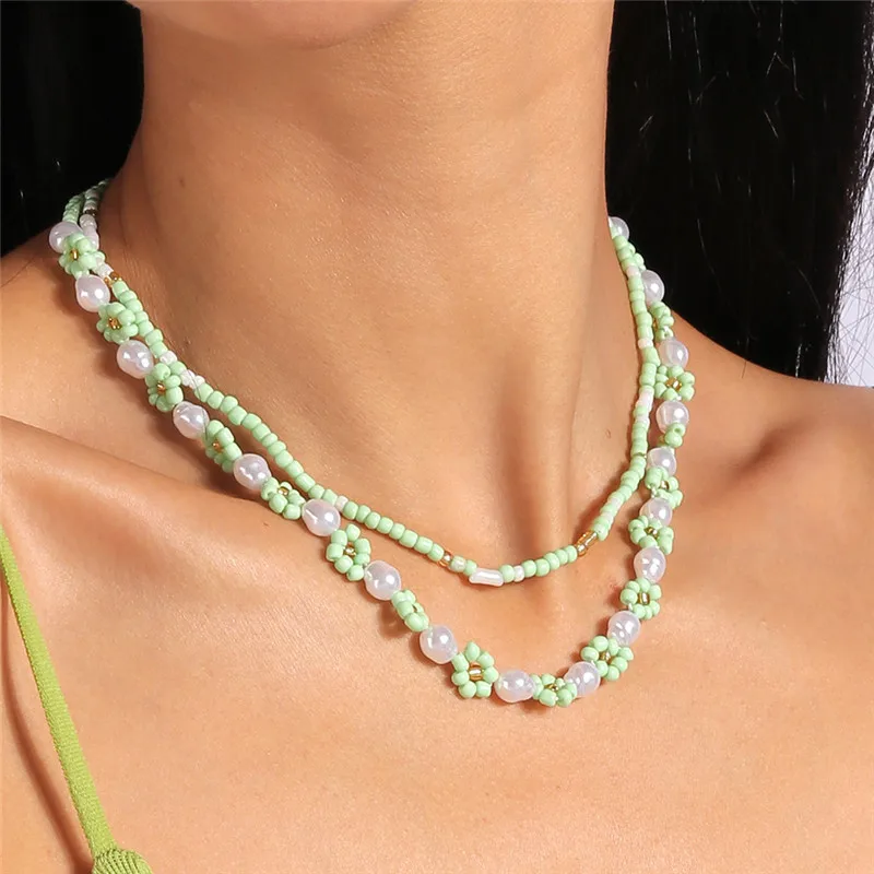 Böhmen Handgemachte Bunte Rocailles Halskette Halsband Einfache Frauen Mode Perle Blume Halsketten Kragen Süße Schmuck Geschenke – Detail 11