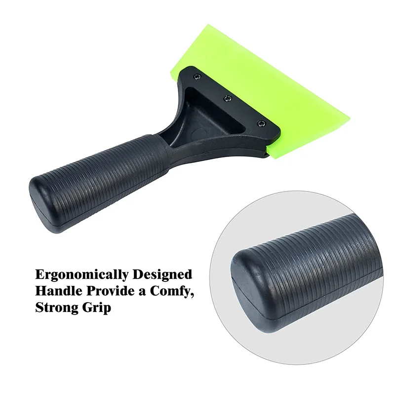 1Pc Car Window Tint Squeegee Glass Windshield Water Wiper Rubber Blade Scraper with Non-Slip Handle Mirror Squeegee Tool