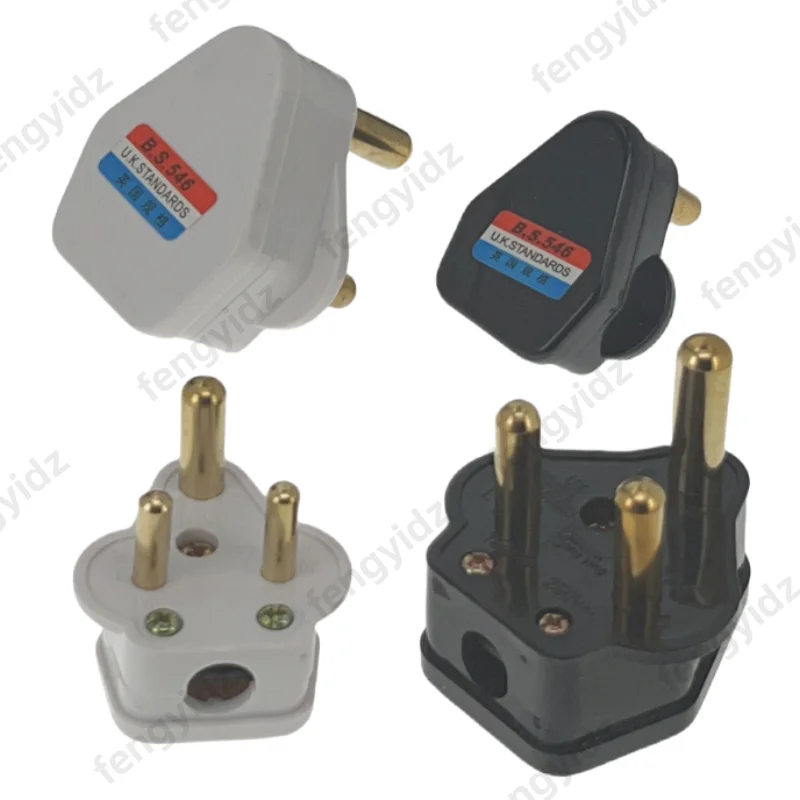 New 5A 15A India South africa Wiring power cord plug BS546 removable cable Connector Detachable power plug Type M/D White Black